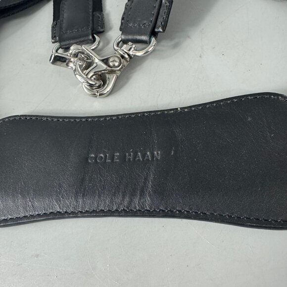 Cole Haan Black Nylon with Black Leather Accents Briefcase Adjustable Strap - Picture 3 of 8